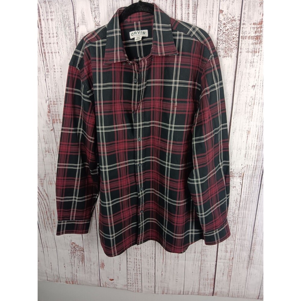 Orvis Classic Collection Shirt Men's Medium Thick 100% Cotton Long Sleeve